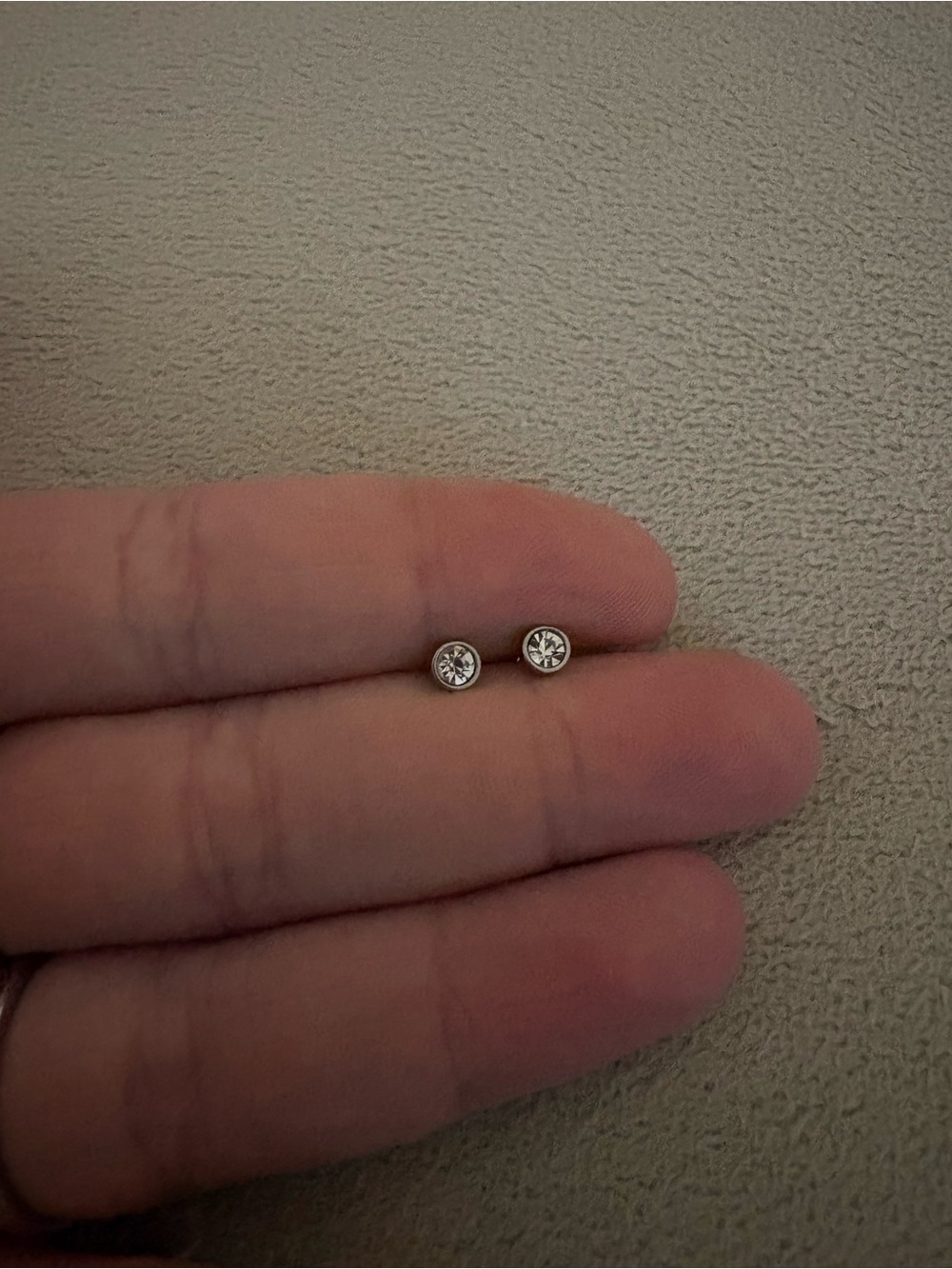 Silver Cubic Zirconia Stud Earrings - Clear